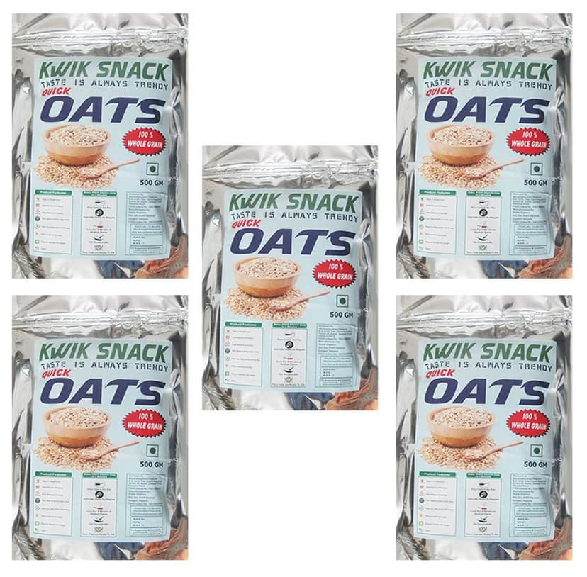KWIK SNACK COMBO PACK OF 5 QUICK OATS OF (400 GM EACH) 5 X 400 GM = 2 KG