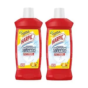 Harpic Disinfectant Bathroom Cleaner Liquid - Lemon, 1 L (Pack of 2)
