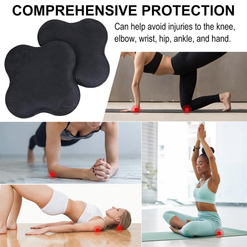 Yoga Knee Pads for Joint Protection – Non-Slip Wrist, Elbow & Knee Cushion Support (Pack of 2) view 2