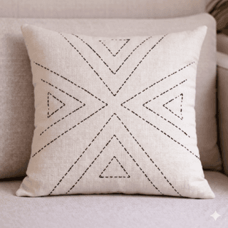Nature Craaft Ethnic Hand Embroidered Cotton Cushion Cover