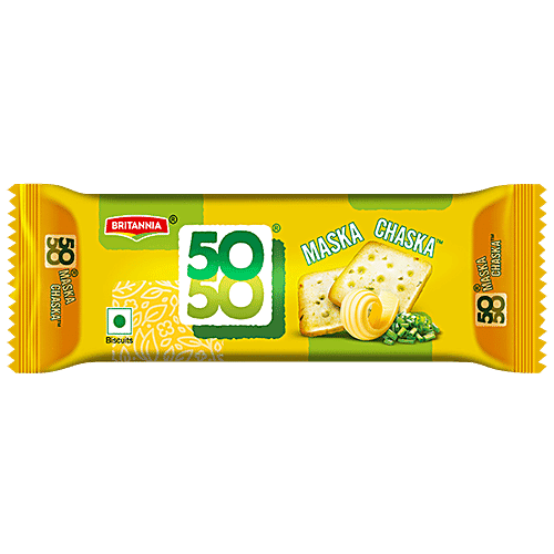 Britannia 50-50 Maska Chaska Salted Biscuits, 40.5 g