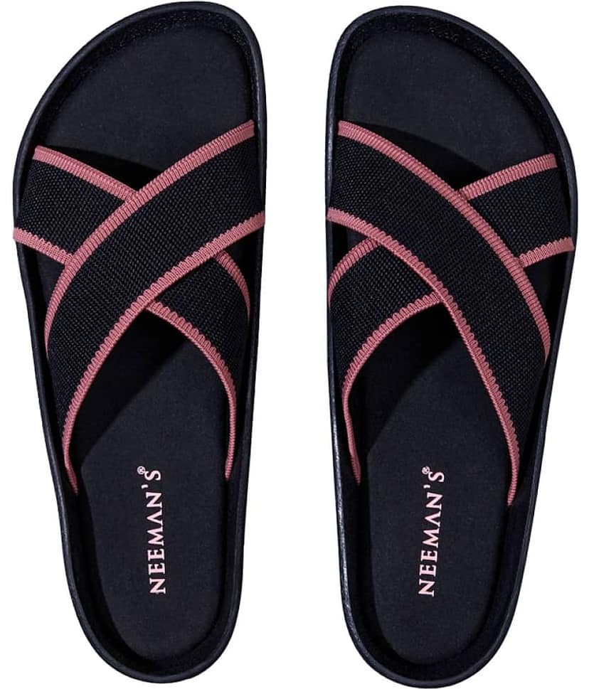 Neemans Knit Sandals Black Women's Open Toe Flats view 2