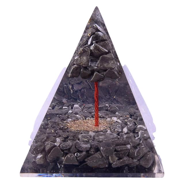 Pyrite Orgone Pyramid with Natural Pyrite Tree Inside to Attract Wealth Prosperity and Abundance, Home, Office, Décor(KI_105) by Krishna Impex