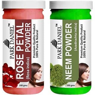 PARK DANIEL Pure & Natural Rose Petal Powder & Neem Powder Combo Pack of 2 Bottles of 100 gm (200 gm ) (200 ml) view 2