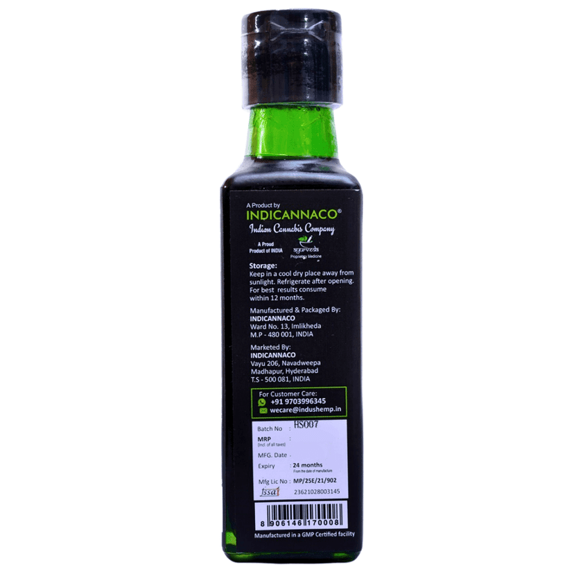 INDUS HEMP - Hemp Seed Oil | Raw Cold Pressed | Omegas 3, 6 & 9 | 100 ml | Amino Acids | Loaded with Antioxidants view 2
