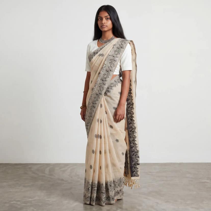 Sambalpuri Baandha Ikat Handloom Cotton Saree with Blouse view 2
