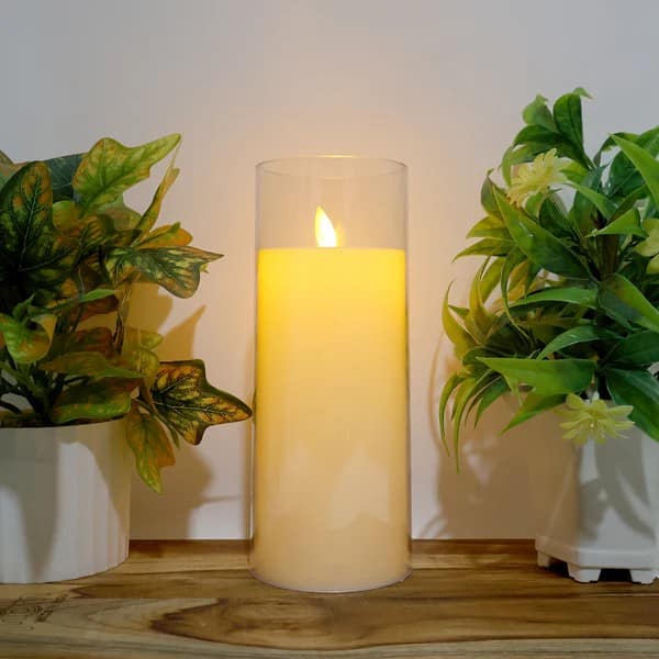 LED Flameless Candle LightRealistic Flickering Flame Effect in Glass Cover (1 Pc) view 2