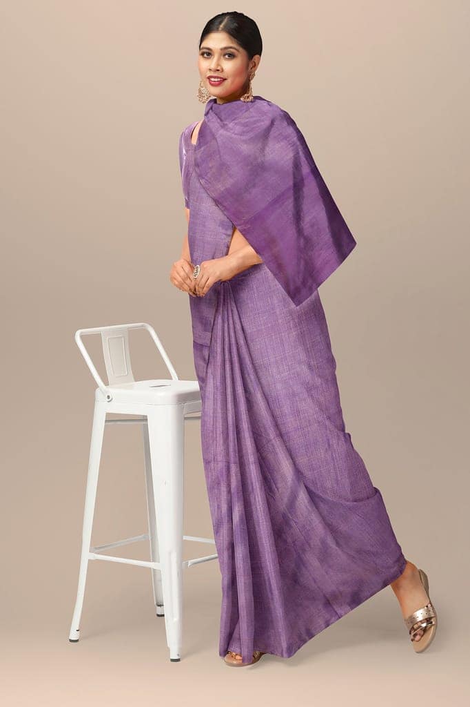 Purple Handwoven Sausar Tissue Silk Saree SKU - BS10020