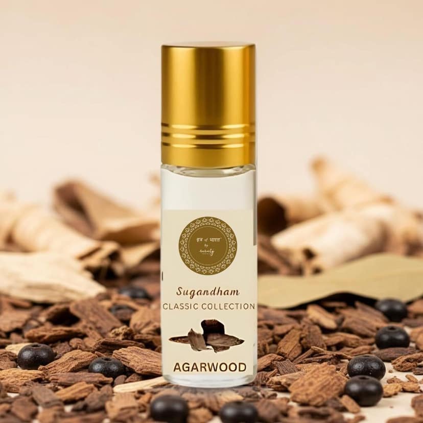 Rareity Agarwood Ittar | 100% Made in India | Long-Lasting Natural Fragrance Oil for Men & Women | Premium Pure Ittar | 10ml Bottle