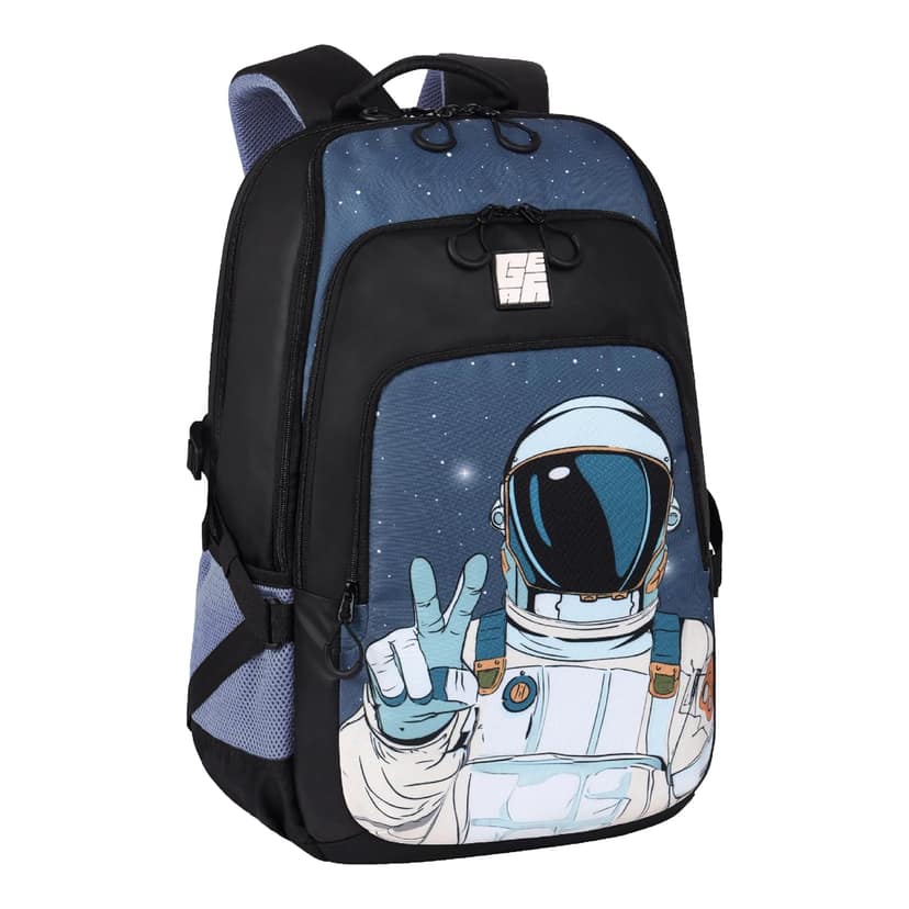 Gear Astronomer 19"/37L Large Water Resistant School Bag/College Bag/Casual 5 Compartment Backpack/Daypack/Travel 5 Compartment Backpack/Kids Bag for Boys/Girls (Black-Grey) Gear Astronomer 19"/37L Large Water Resistant School Bag/College Bag/Casual 5 Co