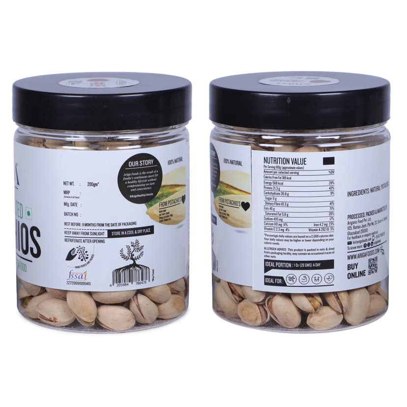 Ariga Foods 100% Natural Roasted Pista | Salted Pistachios (200 g) view 2