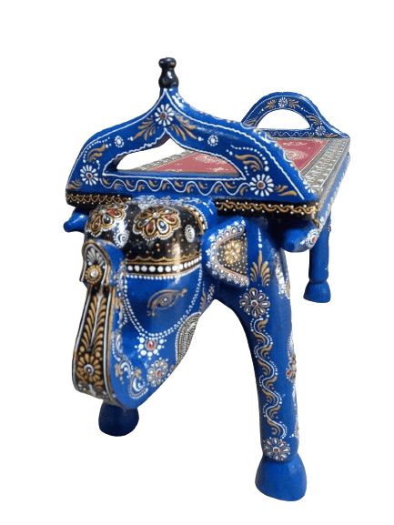 Divraya Art and Handicrafts Wood Elephant Stool Showpiece Decorative Items Figurine for Home Decoration,Living Room Decor view 2