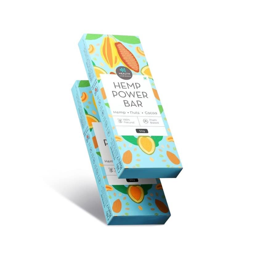 Health Horizons Protein Bar | 20g Protein and 3g fibre per bar | Hemp Protein with Dates, Cashews, Almonds, Cacao Powder and Cacao Butter | Gluten-free, Vegan For Energy and Fitness - 50 g