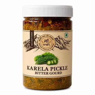 Maa Craft Karela Pickle (Bitter Gourd Achaar) | Traditional Indian Homemade Pickle | Himalayan Crafted | Spicy & Tangy | No Artificial Flavours | 500g