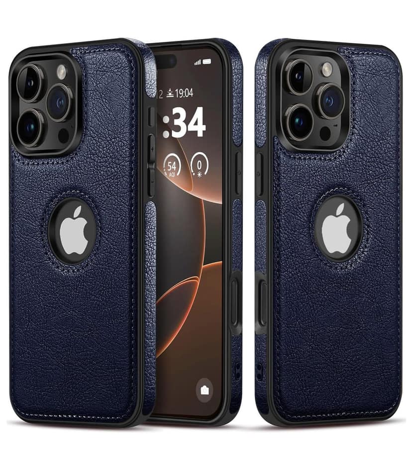 LIRAMARK PU Leather Flexible Back Cover Case Designed for iPhone 16 Pro