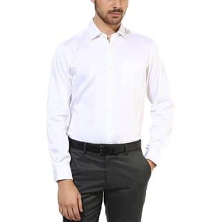 White Cotton Formal Shirt For Men