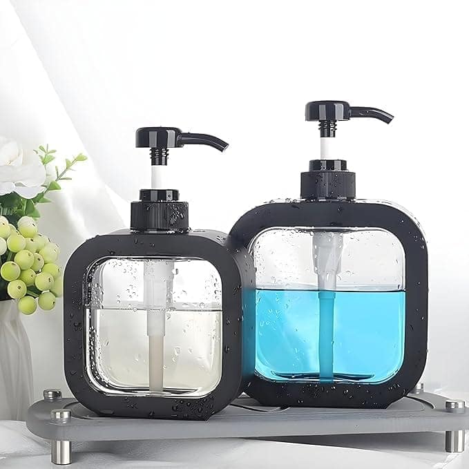 1 pcs Multipurpose Liquid Soap Refillable Plastic Dispenser Hand Wash, Dish Wash, Shampoo, Conditioner, Shower Gel Lotion for Bathroom and Kitchen 300ml (Pack of 1) (Black) view 2
