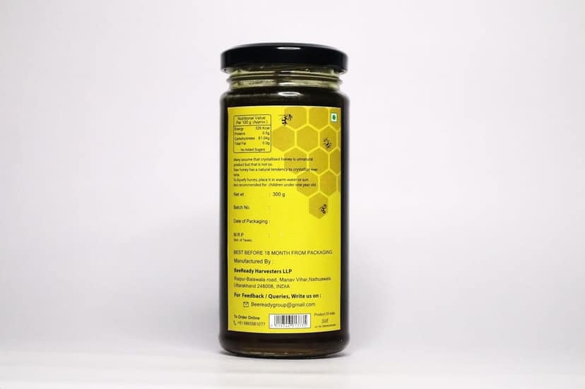 BeeReady Multi Flora Honey Unprocessed Honey Pure and Raw Immunity Booster, Natural Forest Source(300g) view 2