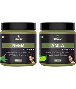 Oilanic 100% Pure Neem Powder & Amla Powder For Skincare Hair Mask 200 g Pack of 2