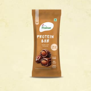 Acme Poshan Protein Bar Dates and Almonds 50g, 10g Protein