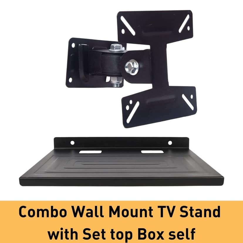 A2DR Combo TV Stand Hanger Holder Universal Fixed TV Wall Stand with Set Top Box Self view 2