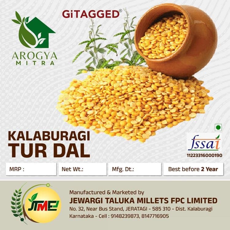 GiTAGGED® Calcium Rich Premium Tur Dal Of Gulbarga (Arhar Dal) – 1KG Pack Of 10 (1*10) view 2