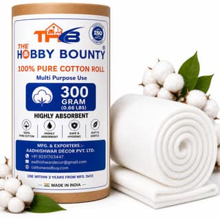 THB Pure Cotton Roll (300gm) for Baby Care, Makeup Remover Cotton Pads, Cometic & Skincare Use, Cotton Facial Cleansing Wipes for Parlor, cleaning Wound's | Medical Use