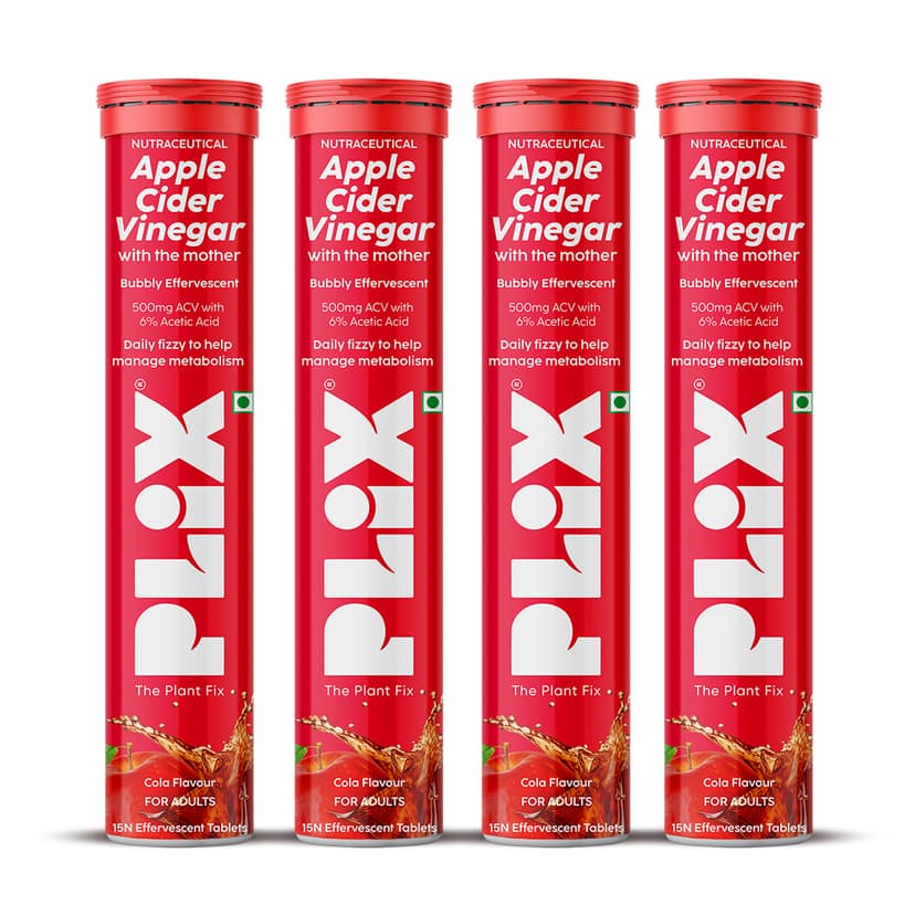 Fitness Journey - Apple Cider Vinegar Effervescent pack of 4 tubes__1 Month__60 Tablets