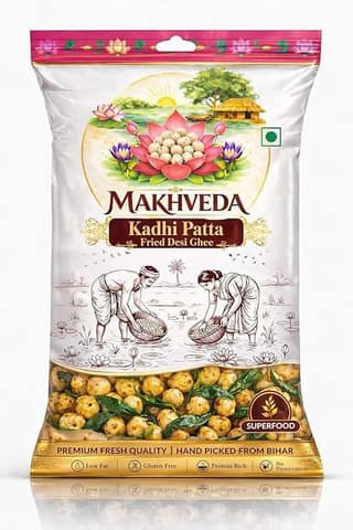 MAKHVEDA - Roasted Kadi Patta Fried Makhana| Desi Ghee Roasted | Premium Jumbo Phool Makhana | Healthy Snack | Fox Nuts | Lotus Seeds | Desi Superfood | Upwas Special | Vrat Makhana