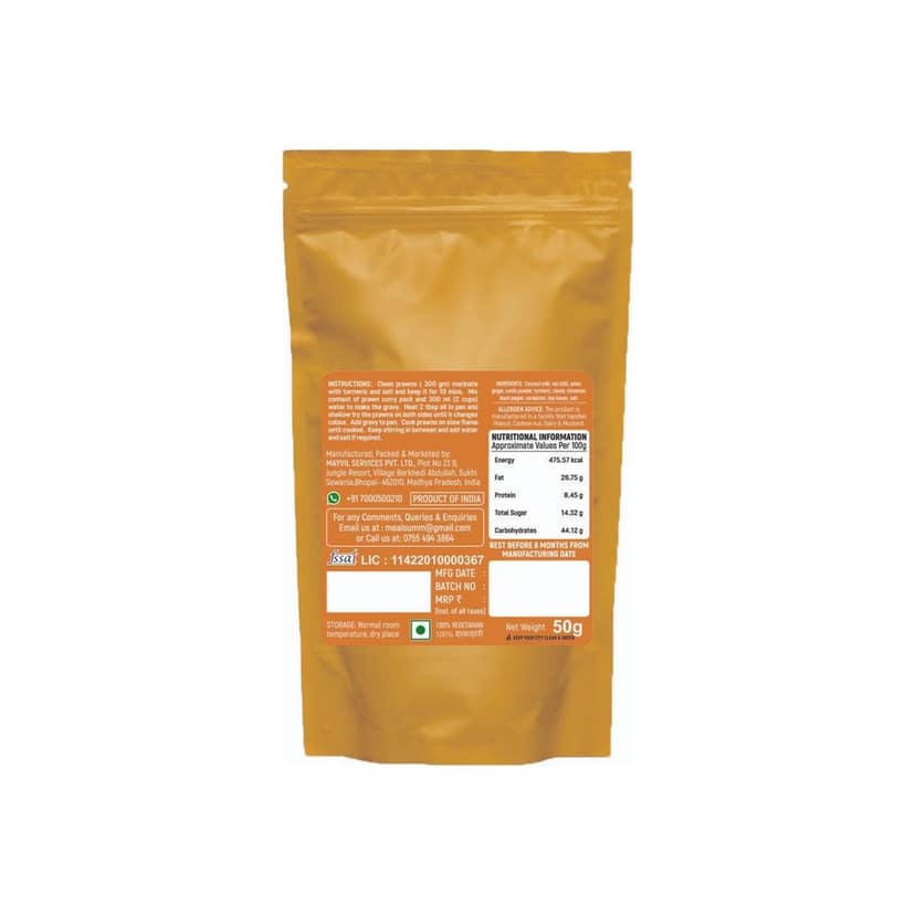 Prawn Curry Mix ( Meal Prep mix - Just add Prawns- Pack of 4) - 200 gm view 2