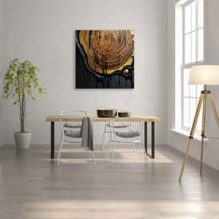 ABSTRACT GOLD FIGURE 24in X 24in WITH BLACK FRAME