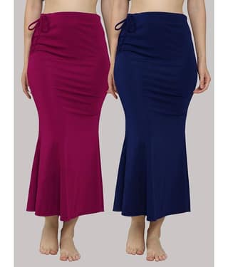 MEGASKA Multicoloured Lycra Petticoat - Pack of 2