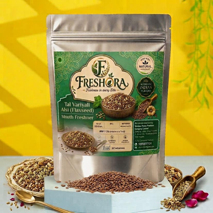 Freshora Mouth Freshner - Tal Variyali Alsi - Flaxseed (200 gram Pouch)