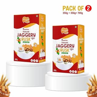 Sher Ae Punjab Premium Jaggery Rusk - Pack of 2 (350g each)
