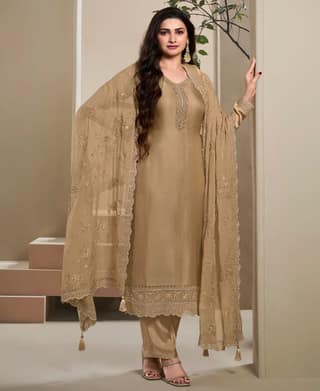 New Wedding Wear Crepe Silk Straight Suit for Women