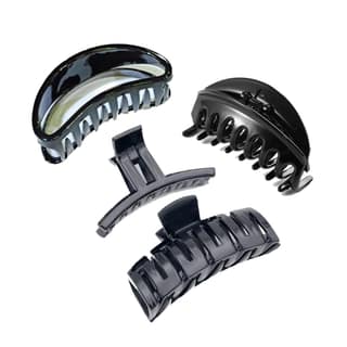 BIRDWARE Big Hair Clutchers For Women, Korean Clutchers Glossy Finish Hair Clip Hair Claw Clips Plastic Clutchers Women & Girls (Pack of 4, Black) BIRDWARE Big Hair Clutchers For Women, Korean Clutchers Glossy Finish Hair Clip Hair Claw Clips Plastic Clu