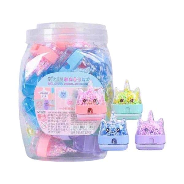 Kawaii Unicorn Pencil Sharpener for Kids, Creative Stationery Supplies, Party Favors, 4 Colors view 2