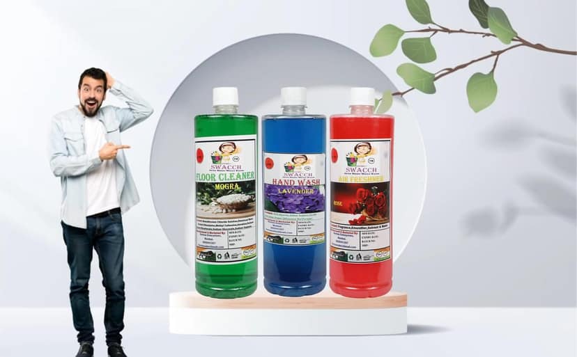 Home Care Combo Floor Cleaner Mogra, Hand Wash Lavender & Air Freshner Rose 1 Litre (Pack of 3) view 2