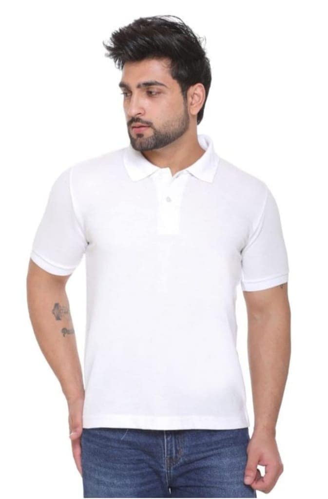ATTIRIS Men's Cotton Solid Polo Neck Half Sleeve T- Shirt view 2