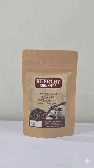 Keerthy Food Products Chia Seeds | Premium Raw & Natural Chia Seeds | High Fiber Superfood for Smoothies, Salads & Healthy Diet | 100g