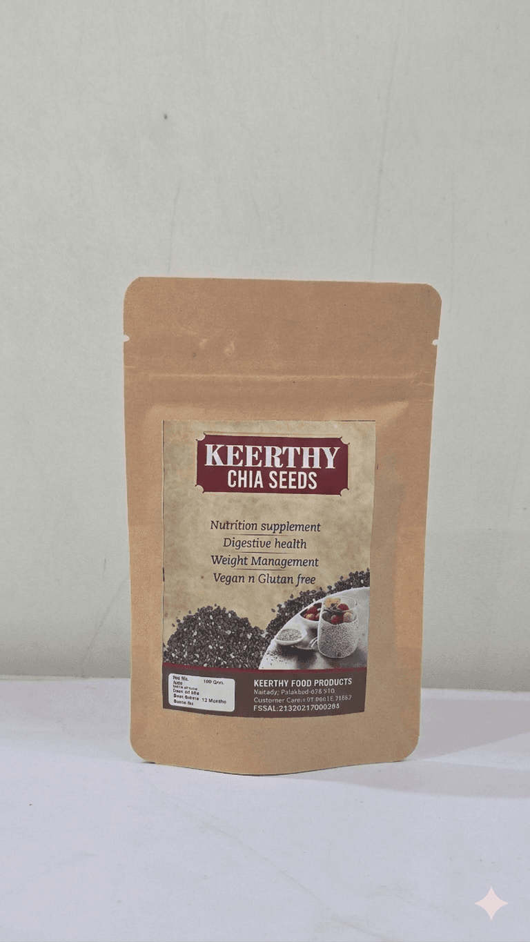 Keerthy Food Products Chia Seeds | Premium Raw & Natural Chia Seeds | High Fiber Superfood for Smoothies, Salads & Healthy Diet | 100g