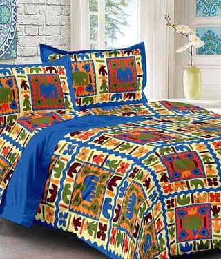 Uniqchoice Cotton King Bedsheet ( Multi )