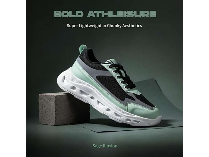 Volton Sage Illusion Casual Chunky Lace-Up Shoes - Green Black and radium with Height Lift - UK - 10 view 2