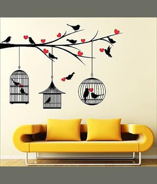 Inkfence Wall Sticker Birds ( 84 x 121 cms )