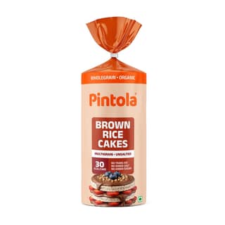 Pintola Organic Wholegrain Brown Rice Cakes | Non GMO, Naturally Gluten Free, Zero Cholesterol | Multigrain, Pack of 1 (130g)