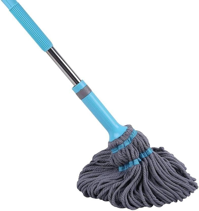 Noridy Mop for Floor Cleaning Microfiber Twist Mop Dust Mop with Telescopic Adjustable Perfect for Cleaning Hardwood Laminate Tiles | Extendable Stainless Steel Handle(Multi Color) Floor Wiper (Blue)