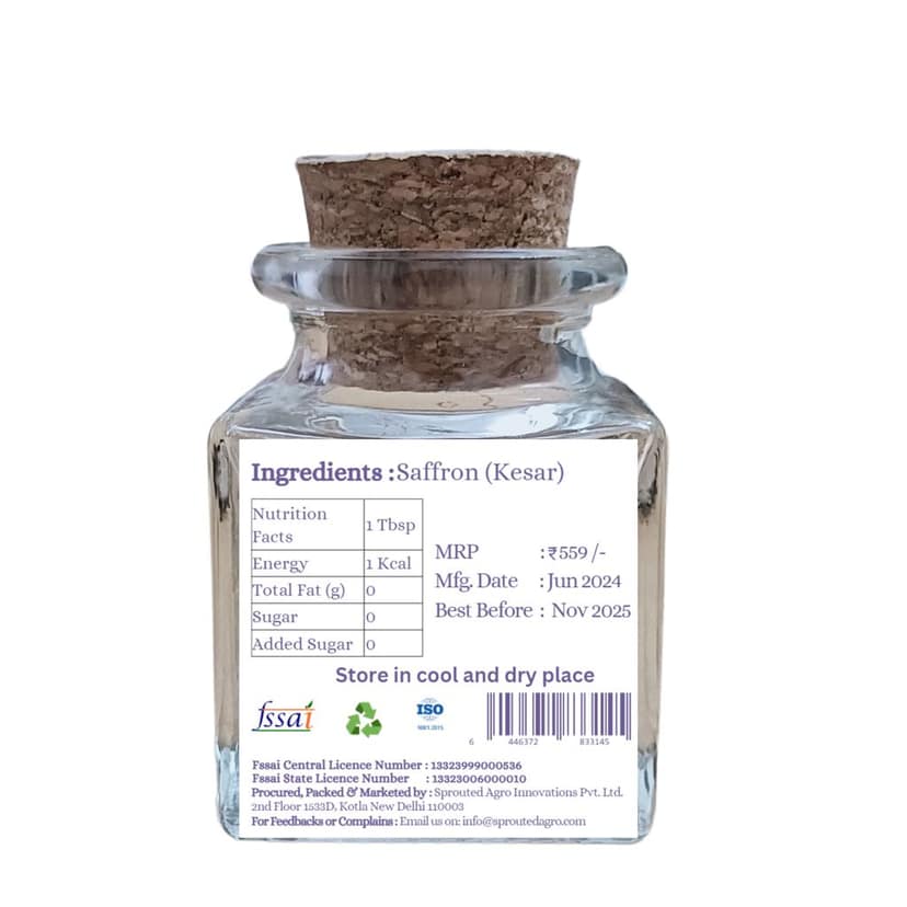 Sprouted Kashmiri Saffron/Kesar/Keshar – 100% Pure for Pregnant Women, Beauty purpose, Cooking and Sweets view 2