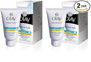 Olay Natural Aura Cream| Vitamin B3, Pro B5, E With UV Protection| 40 Gm (Pack Of 2) Olay Natural Aura Cream| Vitamin B3, Pro B5, E With UV Protection| 40 Gm (Pack Of 2) - Red / 40 g (Pack of 2)