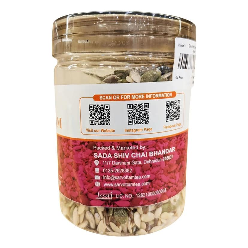 Sarvottam Premium Mix Seeds 250g Box | Healthy Roasted Seed Blend | Rich in Protein, Fiber & Omega-3 | Superfood Snack for Energy & Weight Management view 2