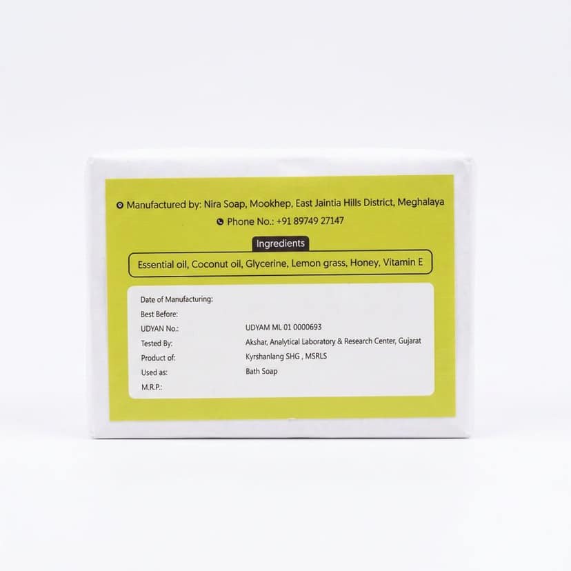 LEMONGRASS NATURAL HANDMADE SOAP - 100 gms view 2